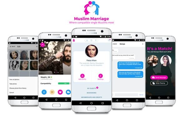 Foto der MuslimMarriage-App auf mobilen Geräten