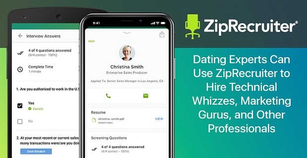 Eksperci ds. randek mogą używać ZipRecruiter do zatrudniania technicznych geniuszy, guru marketingu i innych profesjonalistów