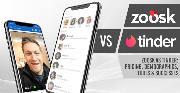 Zoosk vs Tinder: prix, données démographiques, outils et succès